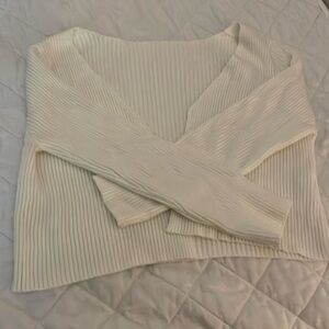 SHEIN cropped, ribbed ivory cardigan sweater size XL